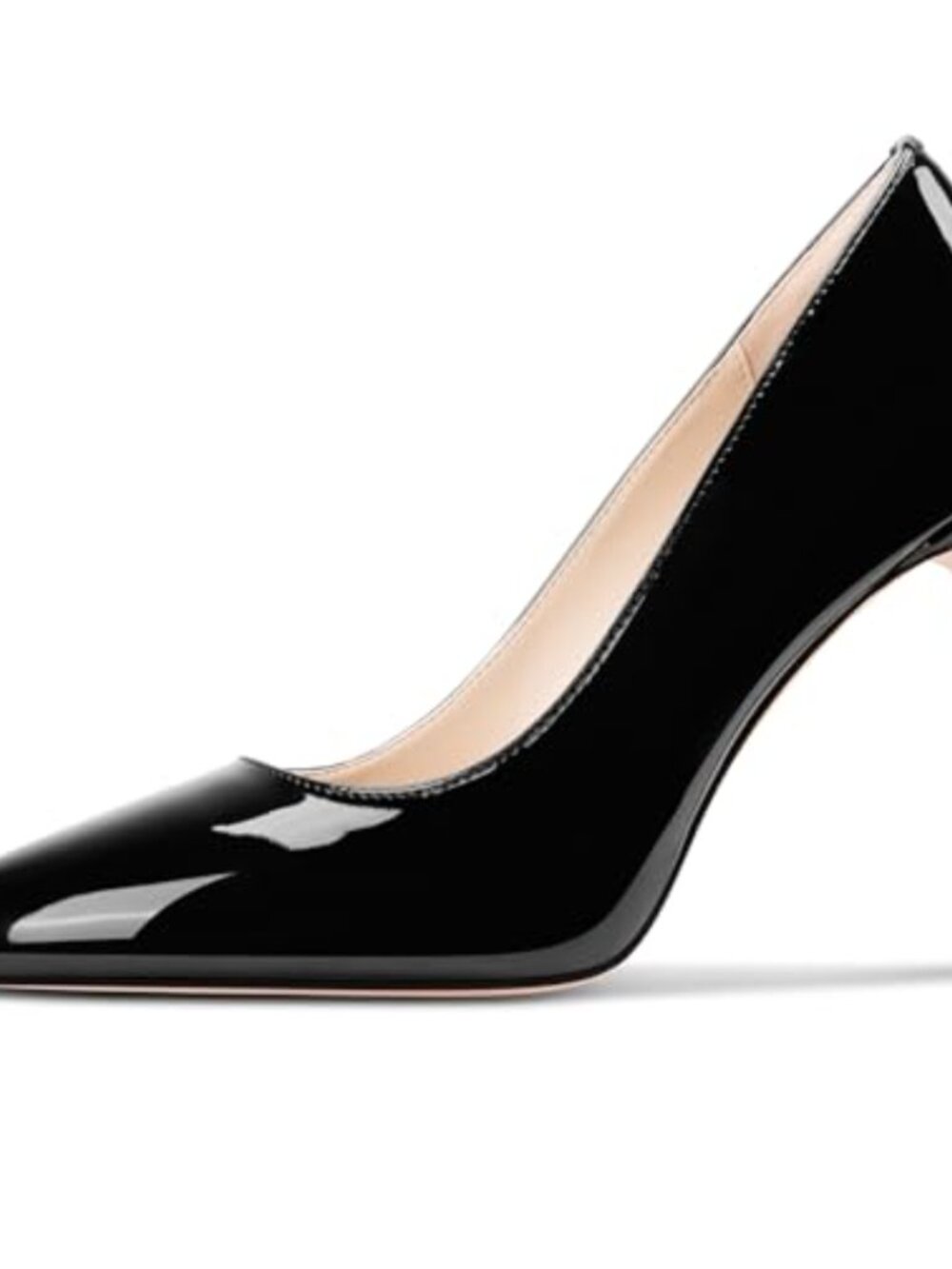 Stiletto High Heel Pointed Toe Pumps Slip-on Patent Leather 3.9 Inches